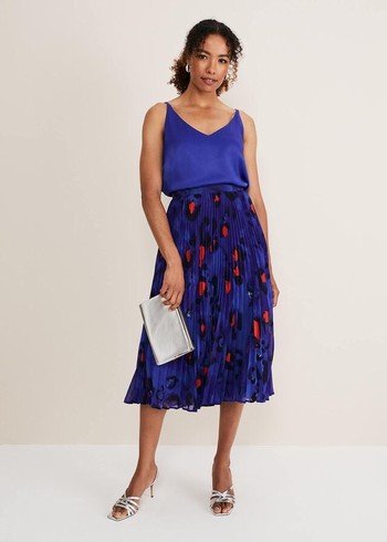 Phase Eight Clarisse Print Skirts Deep Blue/Multicolor USA | 2716435-ZI